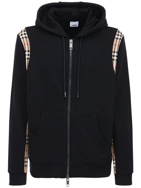 felpa con zip burberry|Felpa Burberry Cotton Blend Zip nero Uomo .